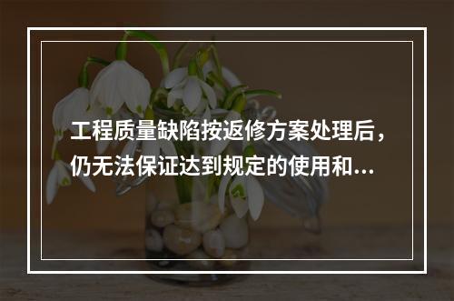 工程质量缺陷按返修方案处理后，仍无法保证达到规定的使用和安全