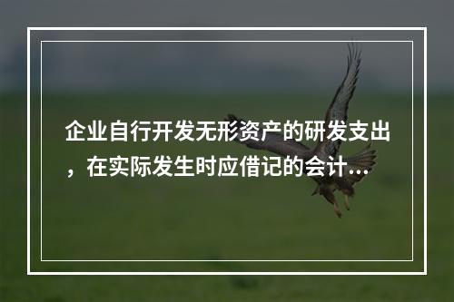 企业自行开发无形资产的研发支出，在实际发生时应借记的会计科目