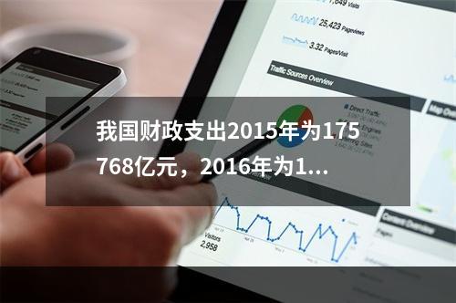 我国财政支出2015年为175768亿元，2016年为187