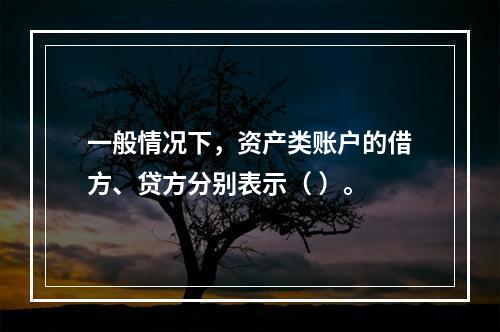 一般情况下，资产类账户的借方、贷方分别表示（ ）。