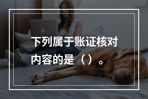 下列属于账证核对内容的是（ ）。