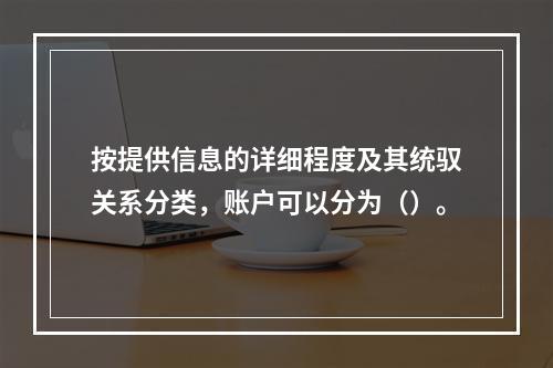 按提供信息的详细程度及其统驭关系分类，账户可以分为（）。