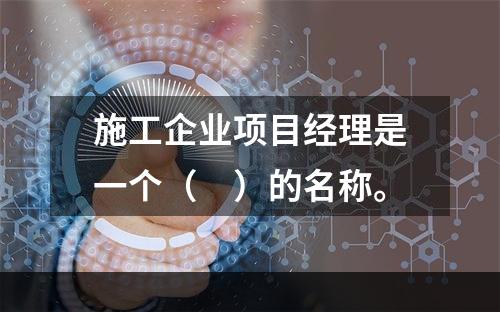 施工企业项目经理是一个（　）的名称。