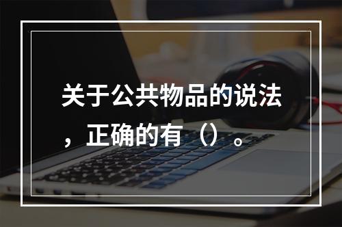 关于公共物品的说法，正确的有（）。