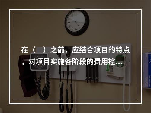 在（　）之前，应结合项目的特点，对项目实施各阶段的费用控制、