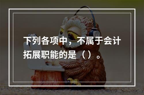 下列各项中，不属于会计拓展职能的是（ ）。