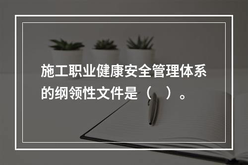 施工职业健康安全管理体系的纲领性文件是（　）。