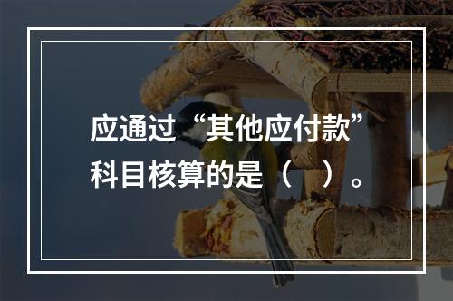 应通过“其他应付款”科目核算的是（　）。