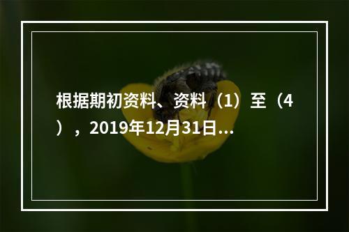 根据期初资料、资料（1）至（4），2019年12月31日甲企