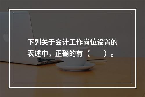 下列关于会计工作岗位设置的表述中，正确的有（　　）。