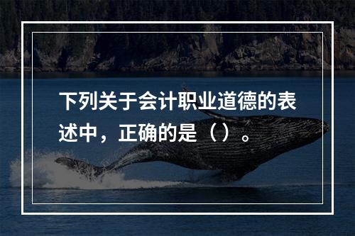 下列关于会计职业道德的表述中，正确的是（ ）。