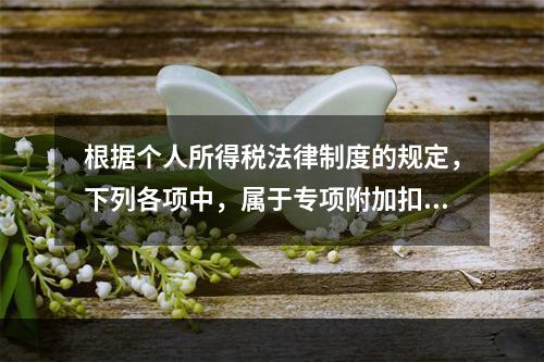 根据个人所得税法律制度的规定，下列各项中，属于专项附加扣除的