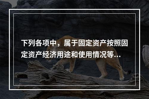 下列各项中，属于固定资产按照固定资产经济用途和使用情况等综合