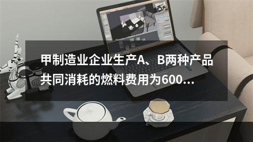 甲制造业企业生产A、B两种产品共同消耗的燃料费用为6000元