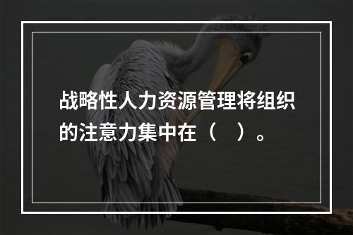 战略性人力资源管理将组织的注意力集中在（　）。