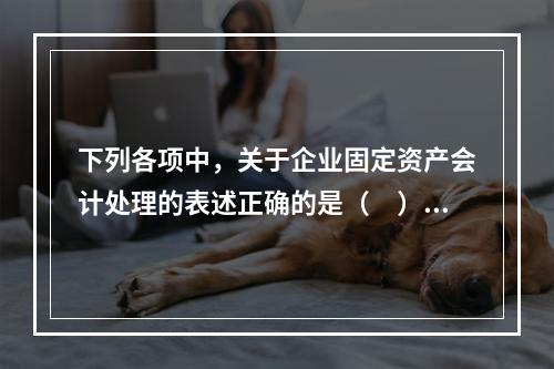 下列各项中，关于企业固定资产会计处理的表述正确的是（　）。