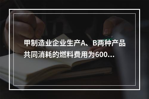 甲制造业企业生产A、B两种产品共同消耗的燃料费用为6000元