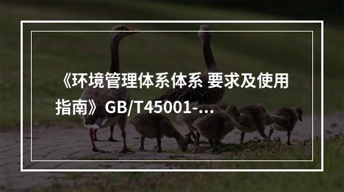 《环境管理体系体系 要求及使用指南》GB/T45001-20