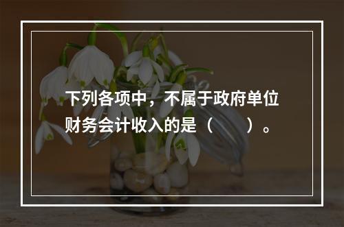 下列各项中，不属于政府单位财务会计收入的是（　　）。