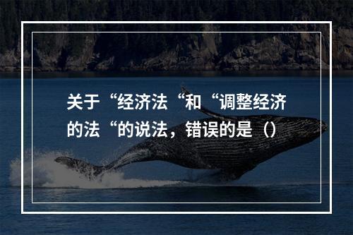 关于“经济法“和“调整经济的法“的说法，错误的是（）