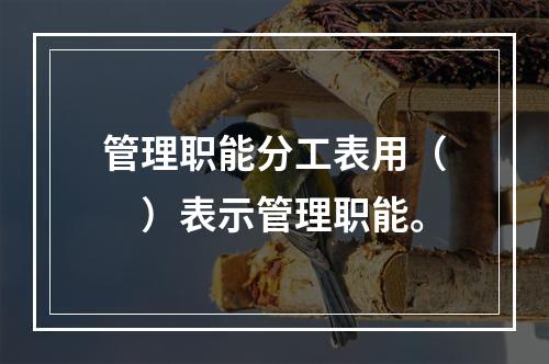 管理职能分工表用（　）表示管理职能。