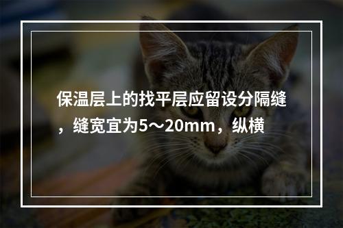 保温层上的找平层应留设分隔缝，缝宽宜为5～20mm，纵横