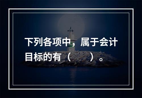 下列各项中，属于会计目标的有（　　）。