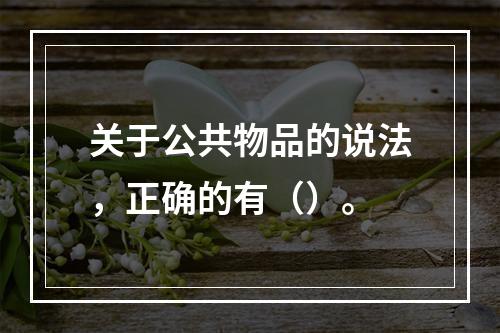 关于公共物品的说法，正确的有（）。