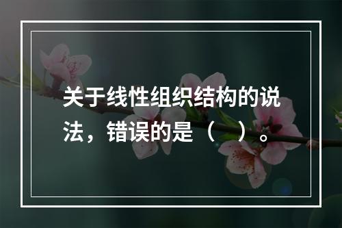 关于线性组织结构的说法，错误的是（　）。