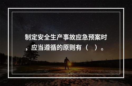 制定安全生产事故应急预案时，应当遵循的原则有（　）。