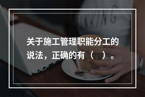 关于施工管理职能分工的说法，正确的有（　）。