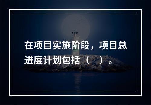 在项目实施阶段，项目总进度计划包括（　）。