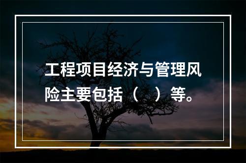 工程项目经济与管理风险主要包括（　）等。