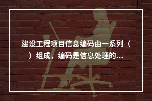 建设工程项目信息编码由一系列（　）组成，编码是信息处理的一项