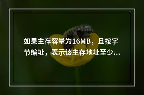 如果主存容量为16MB，且按字节编址，表示该主存地址至少应需