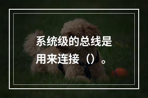 系统级的总线是用来连接（）。