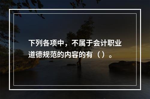 下列各项中，不属于会计职业道德规范的内容的有（ ）。