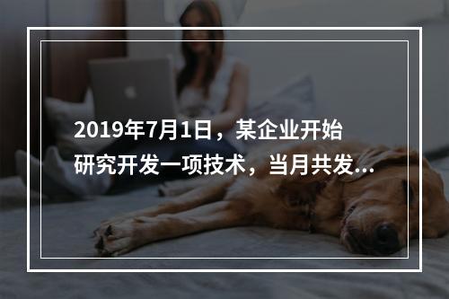 2019年7月1日，某企业开始研究开发一项技术，当月共发生研