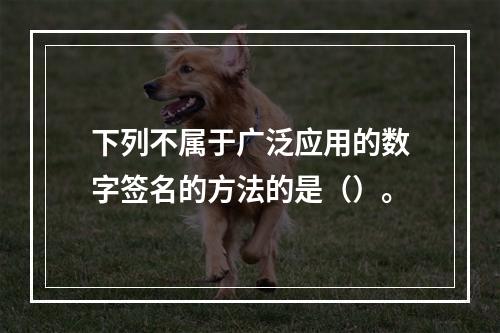 下列不属于广泛应用的数字签名的方法的是（）。