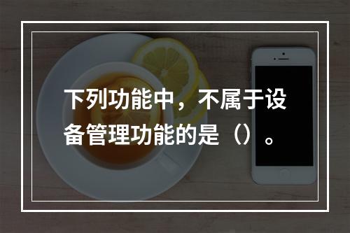 下列功能中，不属于设备管理功能的是（）。