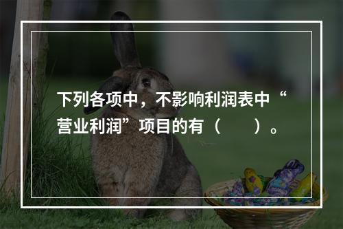 下列各项中，不影响利润表中“营业利润”项目的有（　　）。