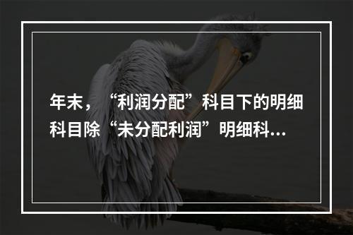 年末，“利润分配”科目下的明细科目除“未分配利润”明细科目外