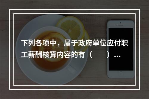 下列各项中，属于政府单位应付职工薪酬核算内容的有（　　）。