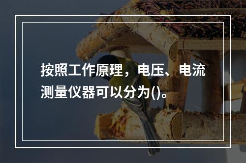 按照工作原理，电压、电流测量仪器可以分为()。