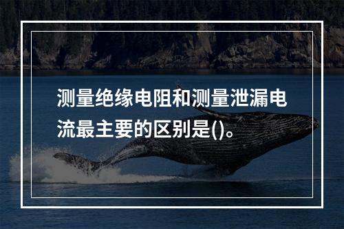 测量绝缘电阻和测量泄漏电流最主要的区别是()。