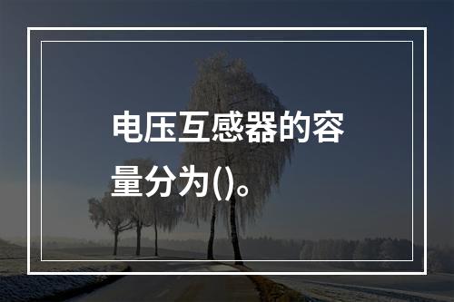 电压互感器的容量分为()。