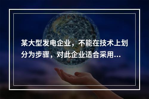 某大型发电企业，不能在技术上划分为步骤，对此企业适合采用的成