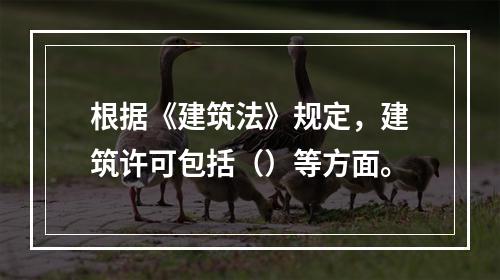 根据《建筑法》规定，建筑许可包括（）等方面。