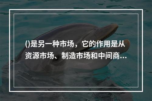 ()是另一种市场，它的作用是从资源市场、制造市场和中间商市场