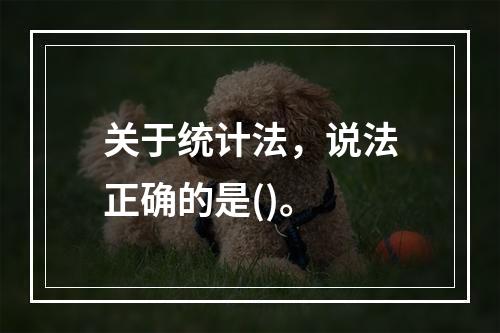 关于统计法，说法正确的是()。